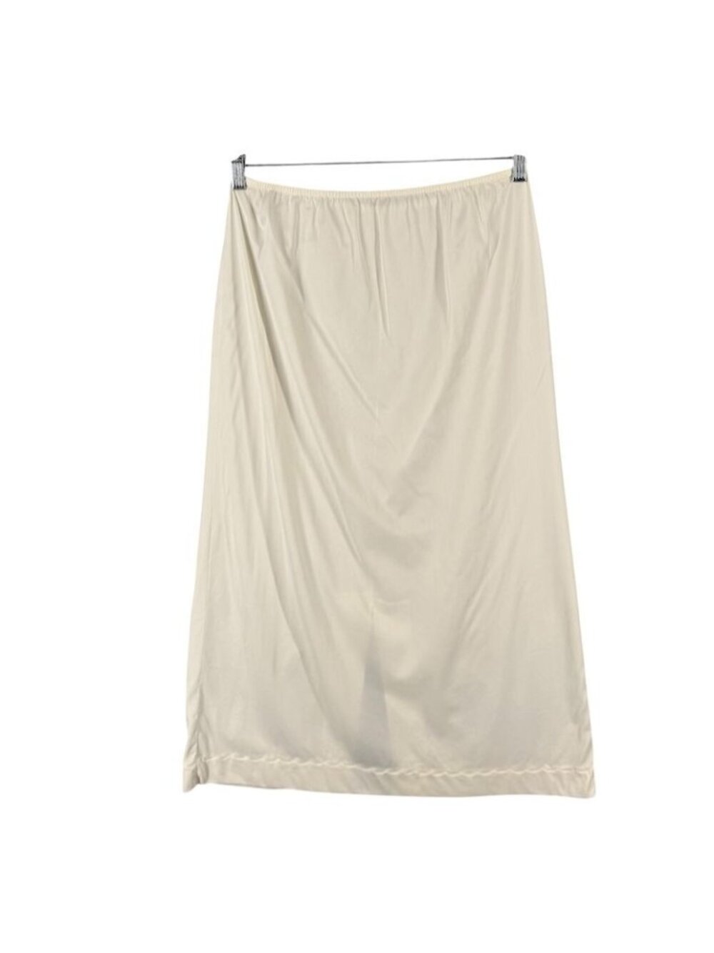 Movie Star Vintage Half Slip White Large Nylon H Lace Hem Slit - Picture 3 of 7